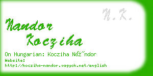 nandor kocziha business card